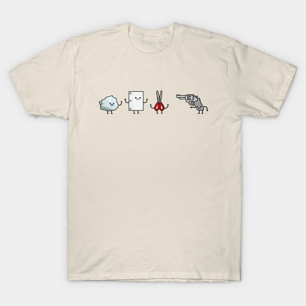 Rock, Paper, Scissors, Gun I win T-Shirt by BOEC Gear